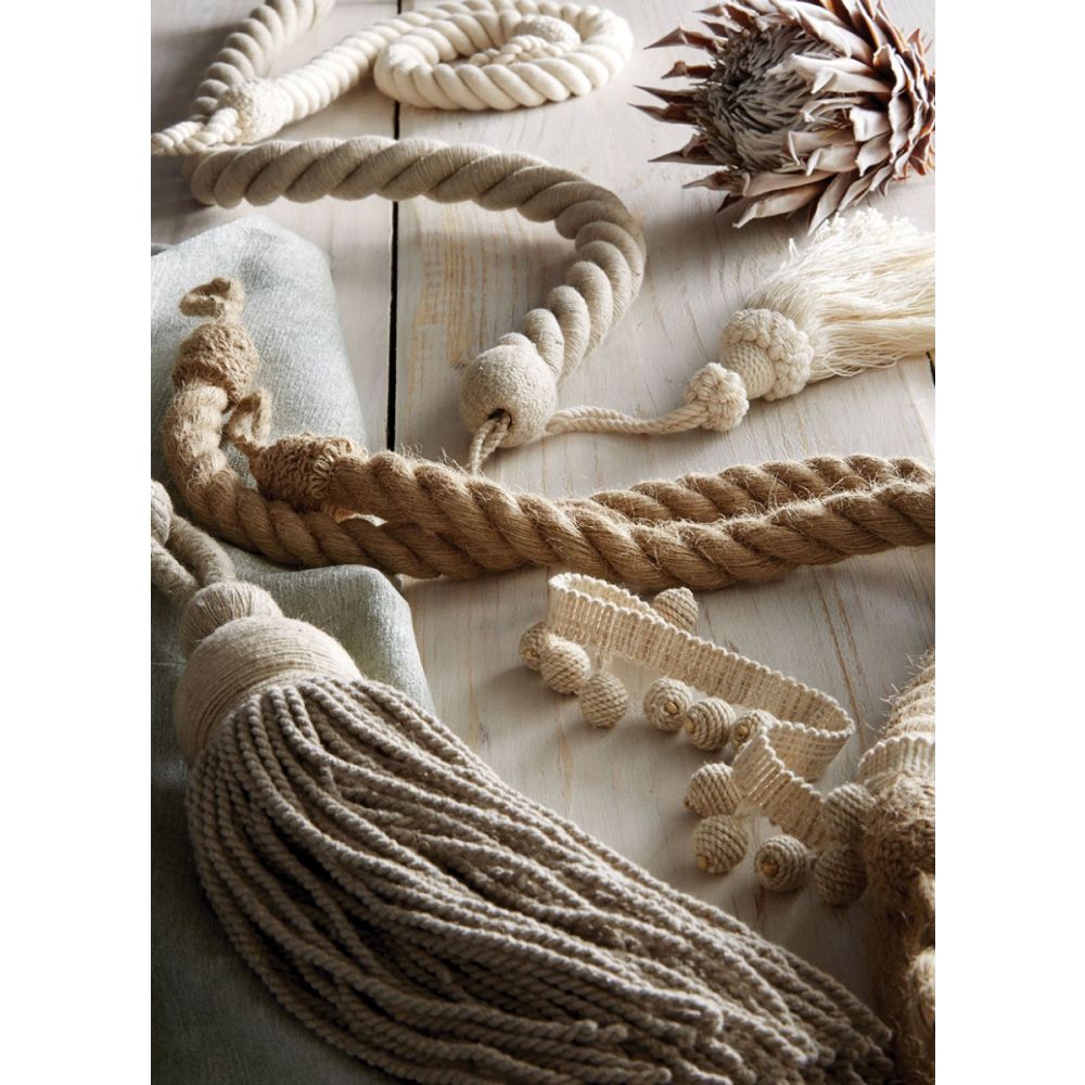 Pair of Twisted Farm Hill Tie Back Ropes - 950mm Long - Jute & Cotton