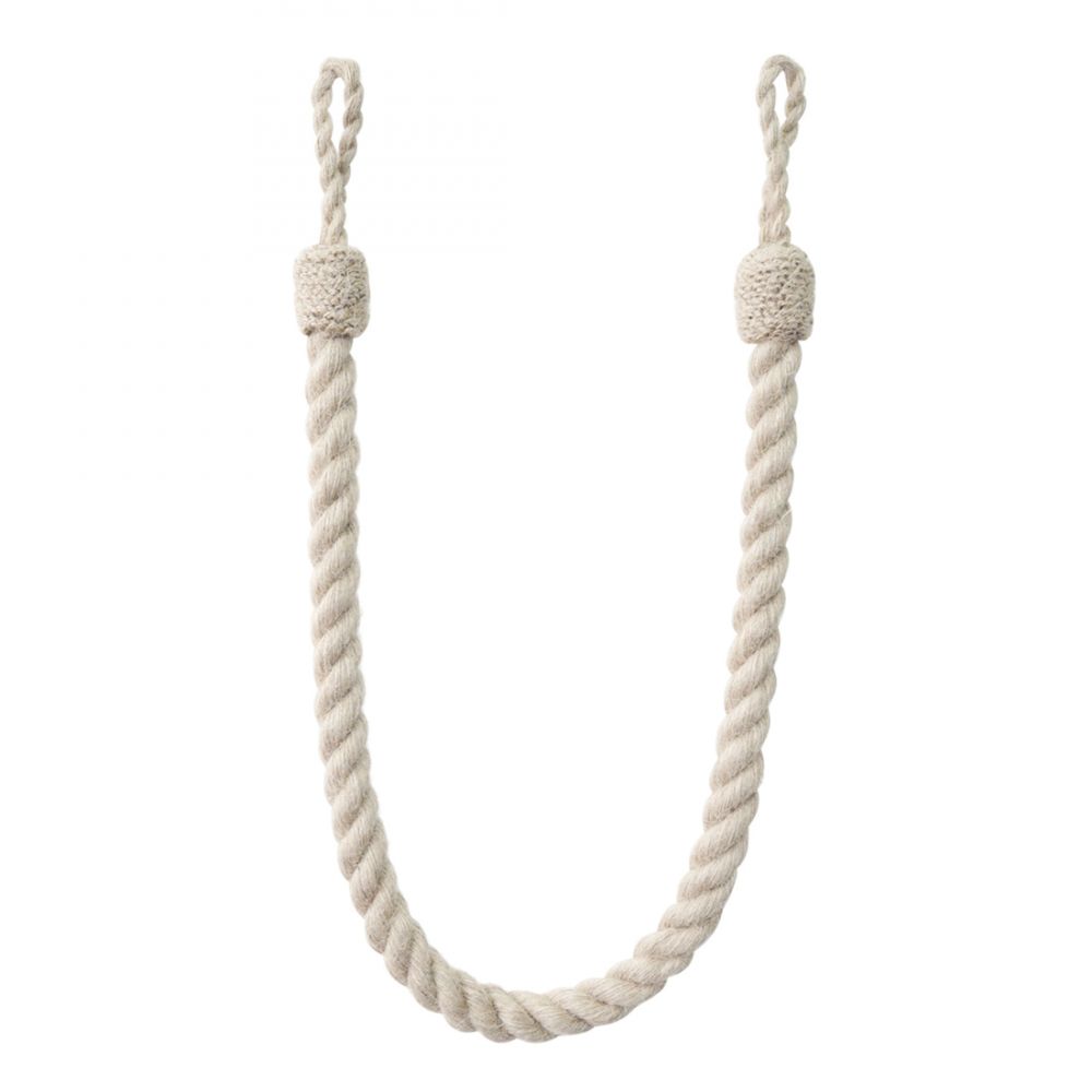 Pair of Twisted Berkshire Tie Back Ropes - 600mm Long - Jute & Cotton