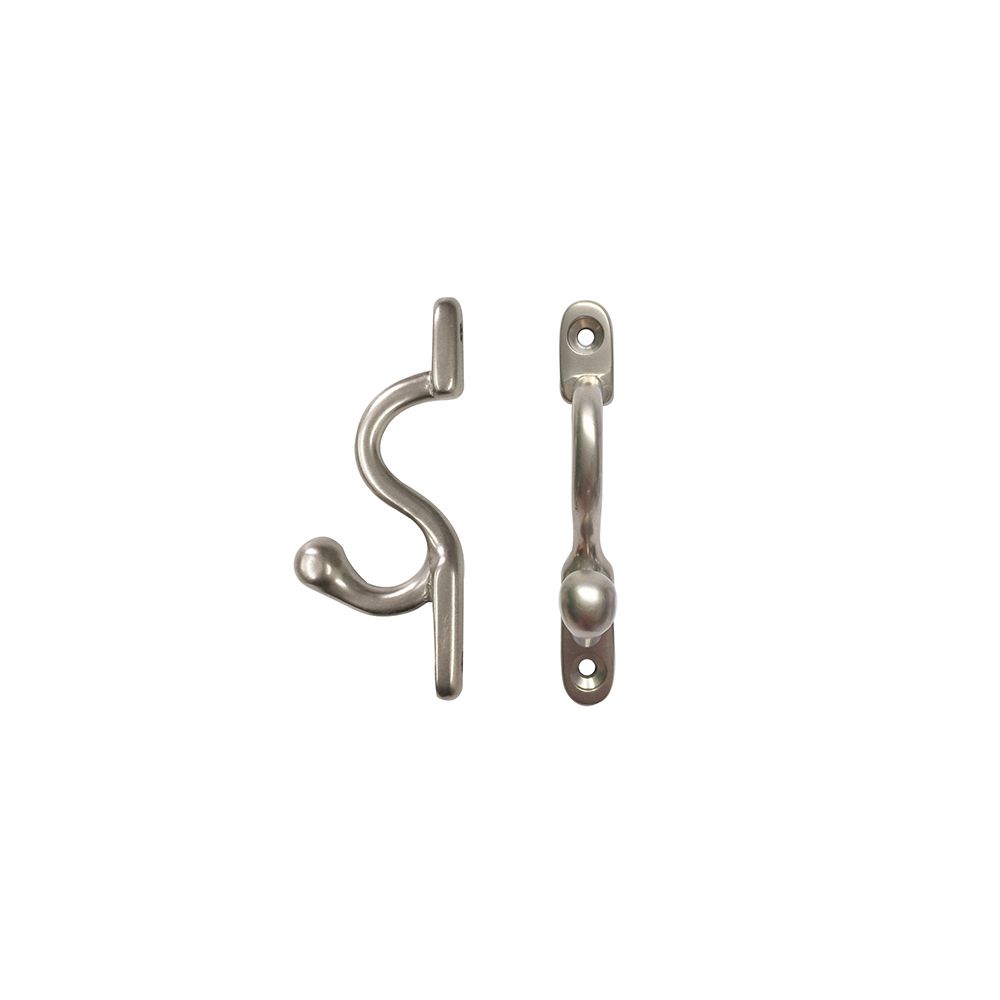 Pair of Solid Brass Loop Wall Hooks - Antique Brass - Satin - Brass - Chrome