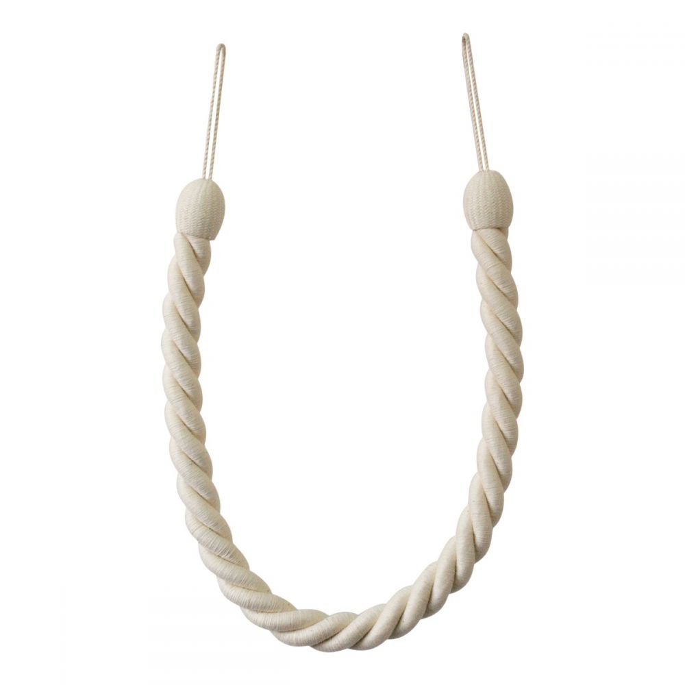 Pair of Twisted Farm Hill Tie Back Ropes - 950mm Long - Jute & Cotton