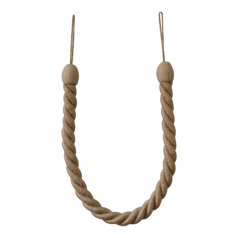Pair of Twisted Farm Hill Tie Back Ropes - 950mm Long - Jute & Cotton
