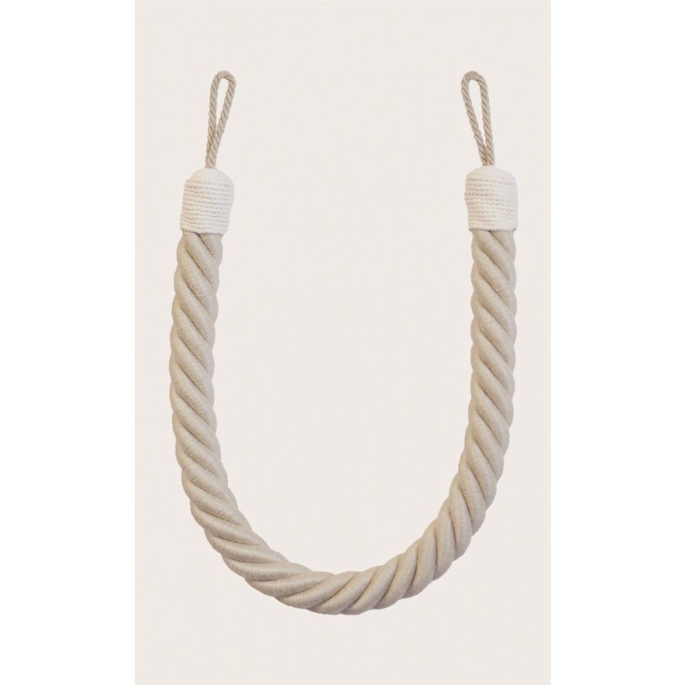 Pair of Twisted Mayfair Tie Back Ropes - 900mm Long - Jute & Cotton