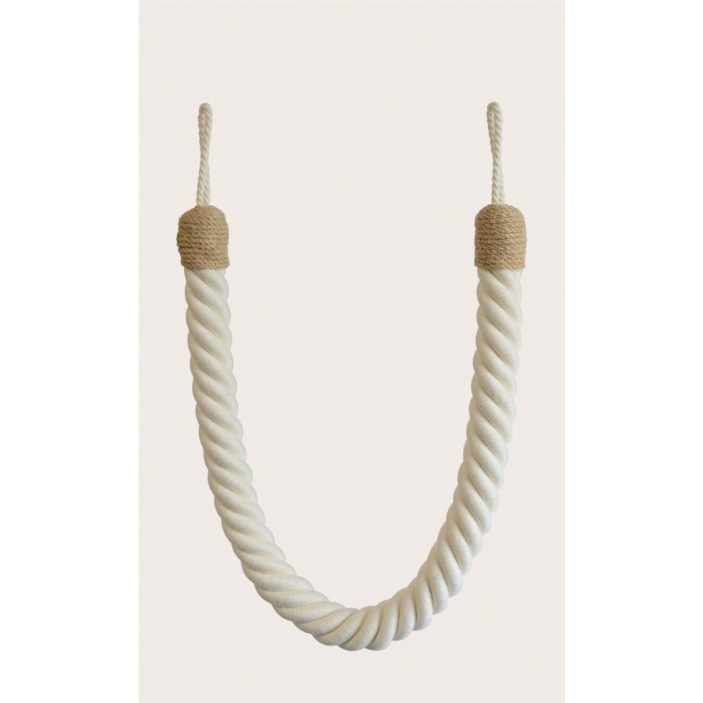 Pair of Twisted Mayfair Tie Back Ropes - 900mm Long - Jute & Cotton