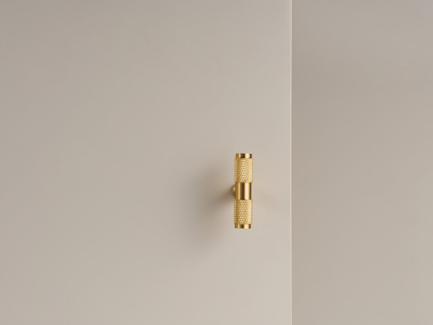 Knurled Solid Brass Cabinet Handle Collection - Brushed Brass