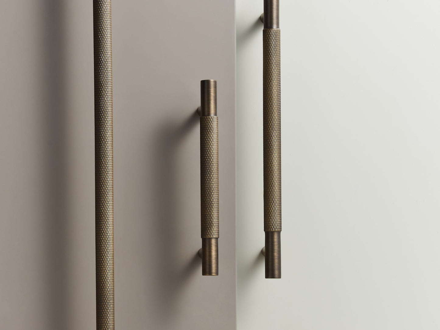 Knurled Solid Brass Cabinet Handle Collection - Mayfair