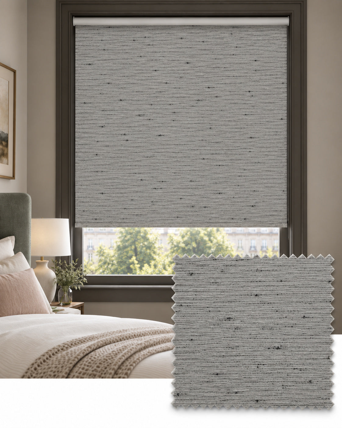 Melton Smoke Grey Roller Blind, Made to Measure - Delivery in 2-3 Weeks