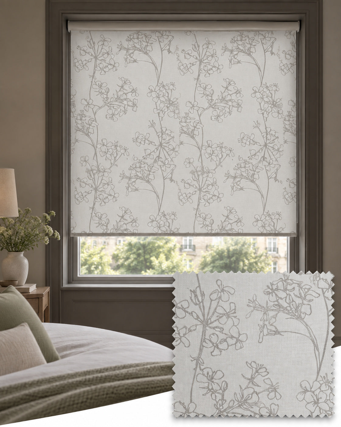 Ayana White Roller Blind, Made to Measure