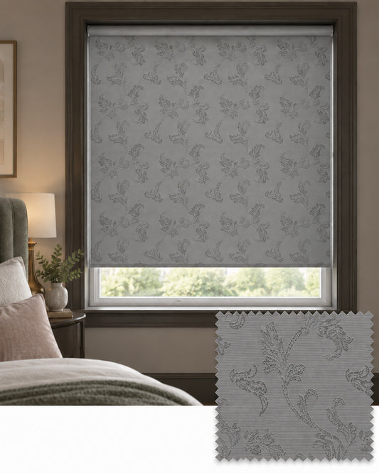 Crystal Silver Fabric Roller Blind - Made to Measure