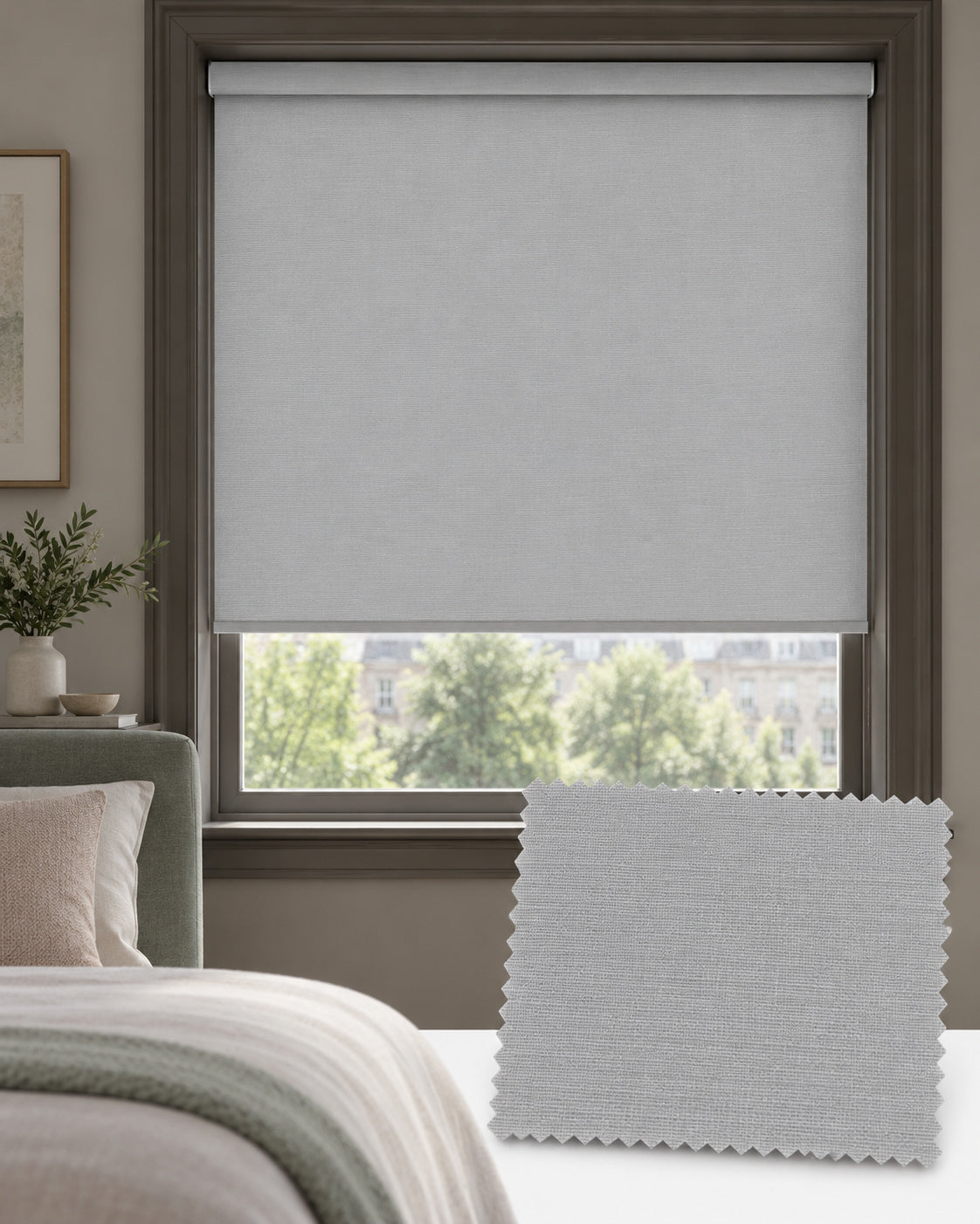Basix Cloud Grey Roller Blind, Made to Measure
