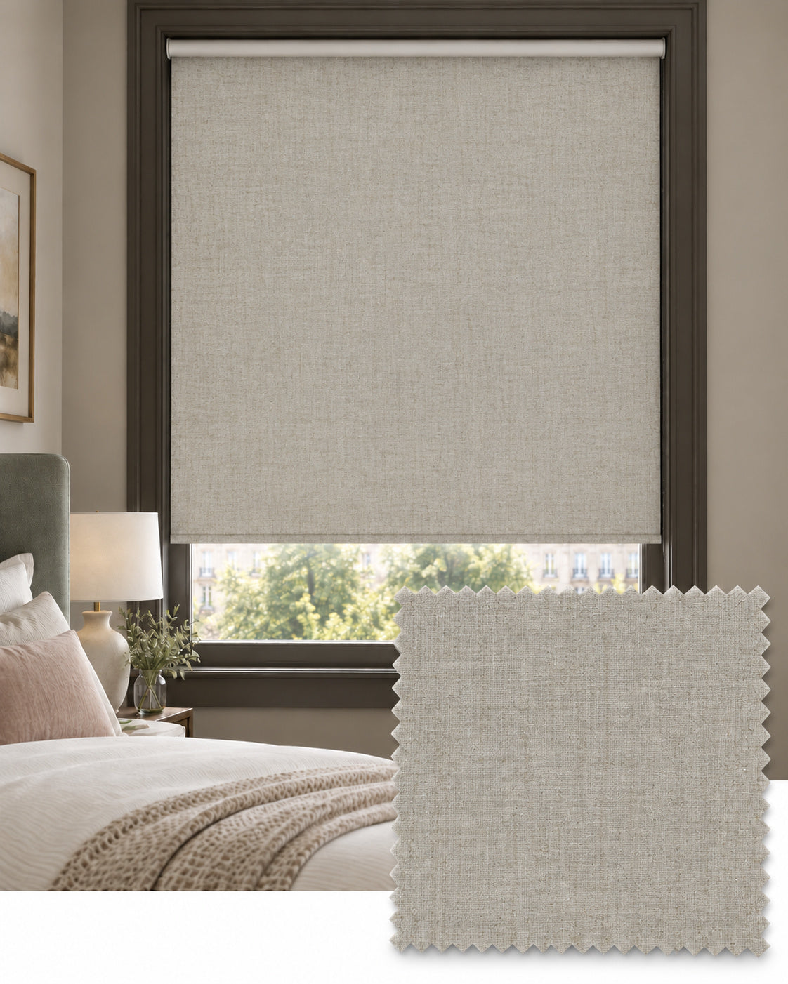 Parchment Bamboo Roller Blind, Made to Measure