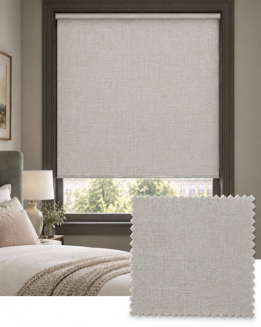 Parchment Rice Fabric Roller Blind - Made to Measure