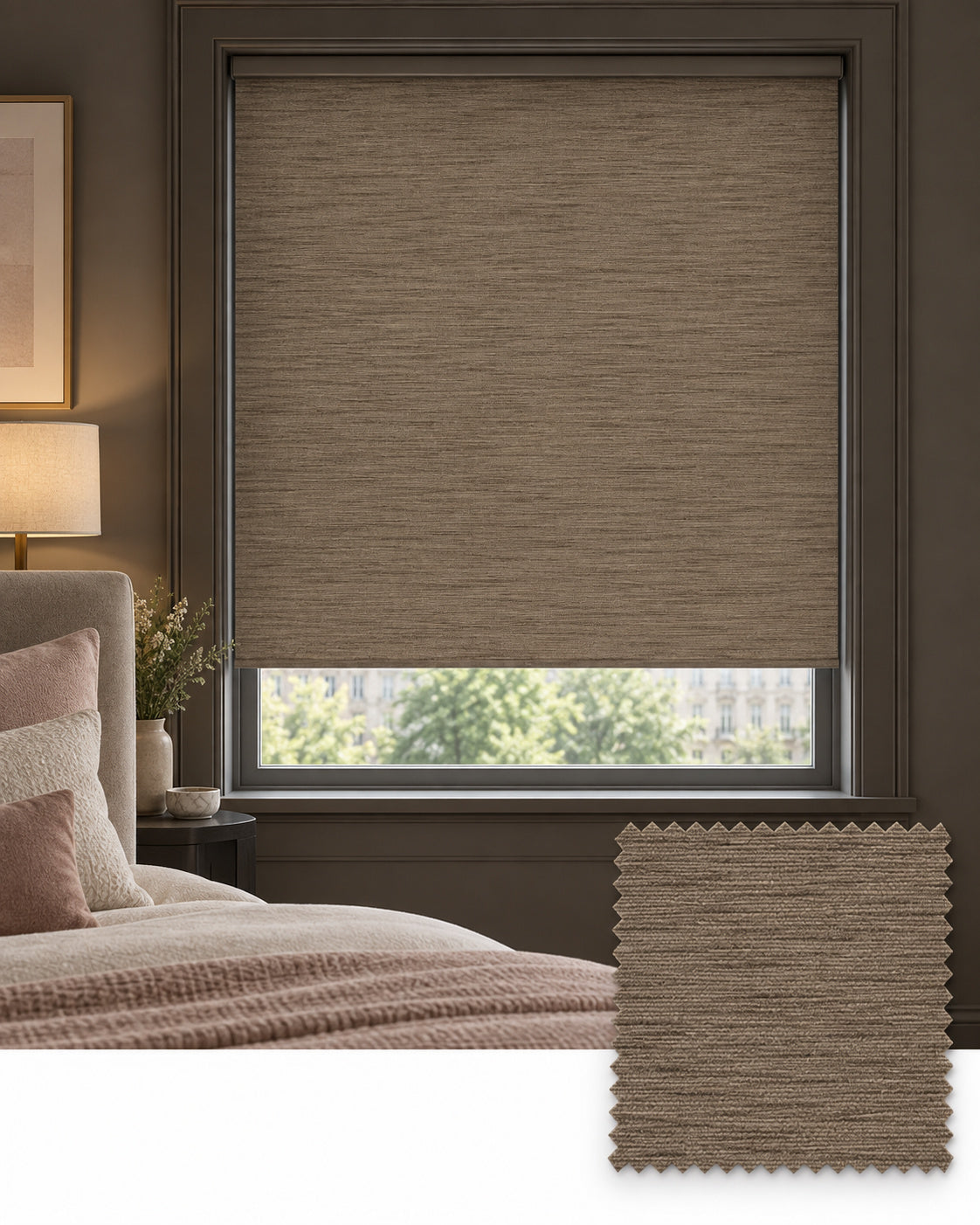 Chenille Mink Roller Blind, Made to Measure
