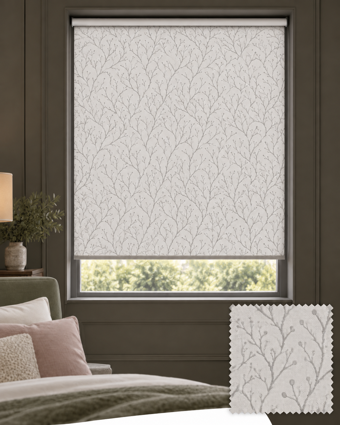 Coral White Roller Blind, Made to Measure