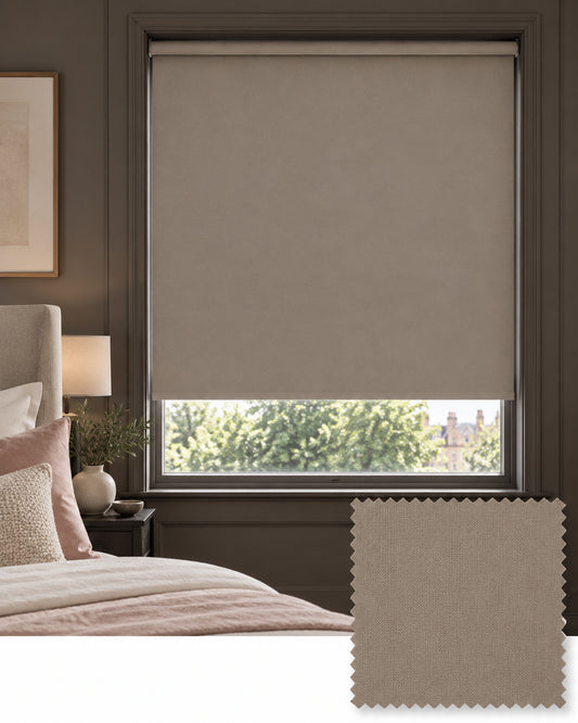 Colourtex Almond Blackout Roller Blind, Made to Measure