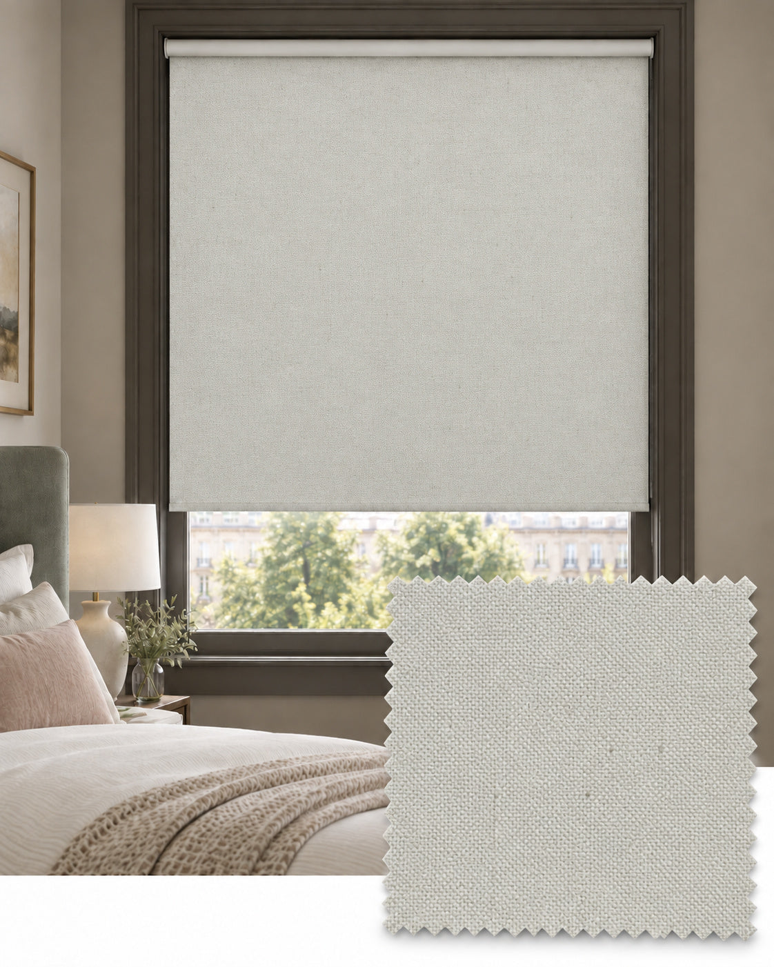 Primary Alabaster Blackout Roller Blind, Made to Measure - Delivery in 2-3 Weeks