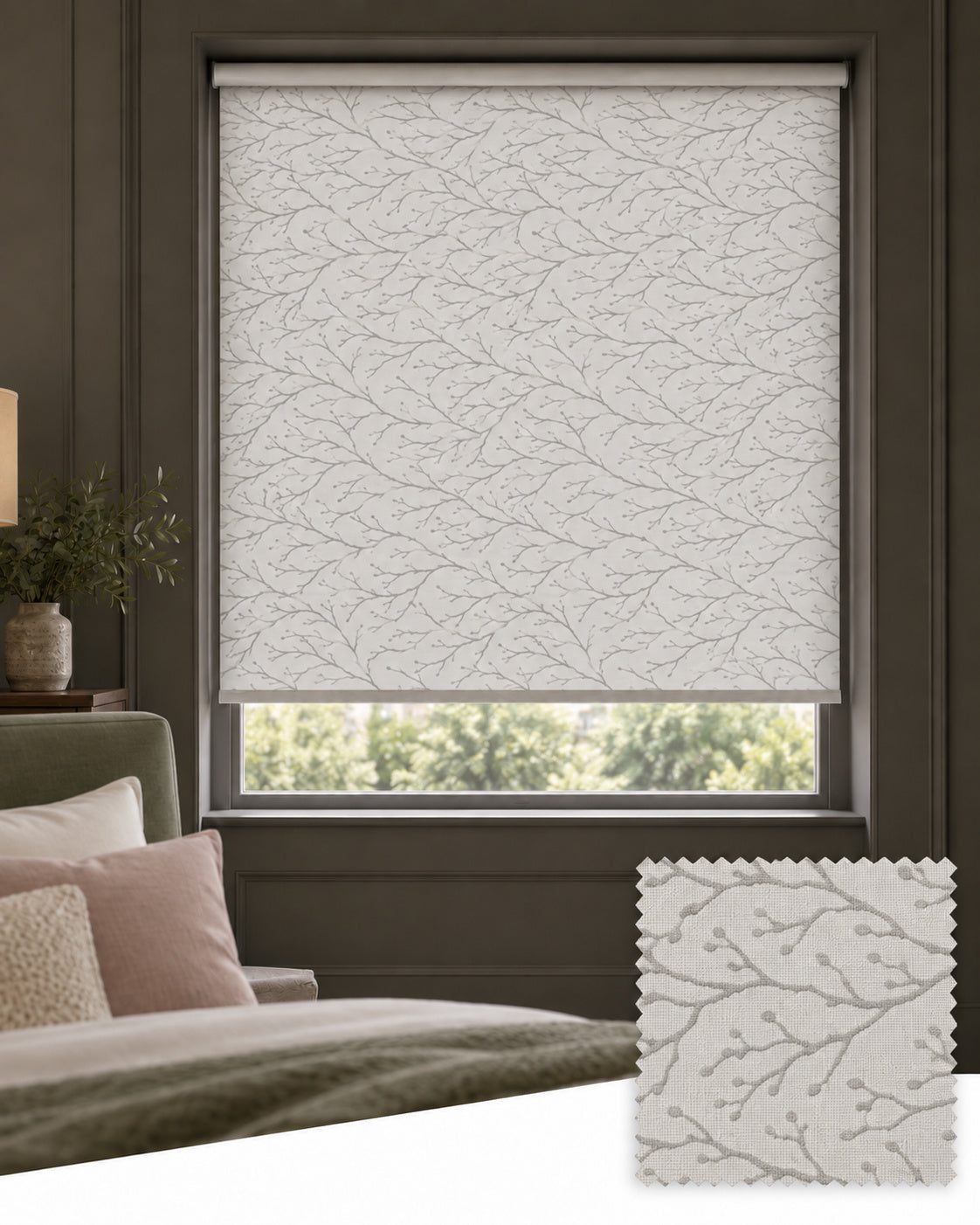 Coral White Roller Blind, Made to Measure