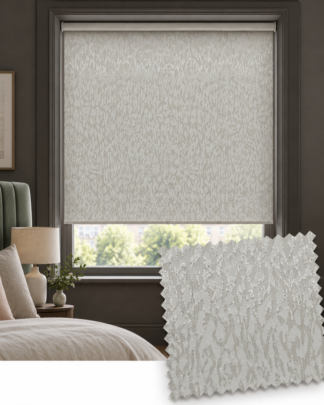 Albery Pearl Roller Blind, Made to Measure