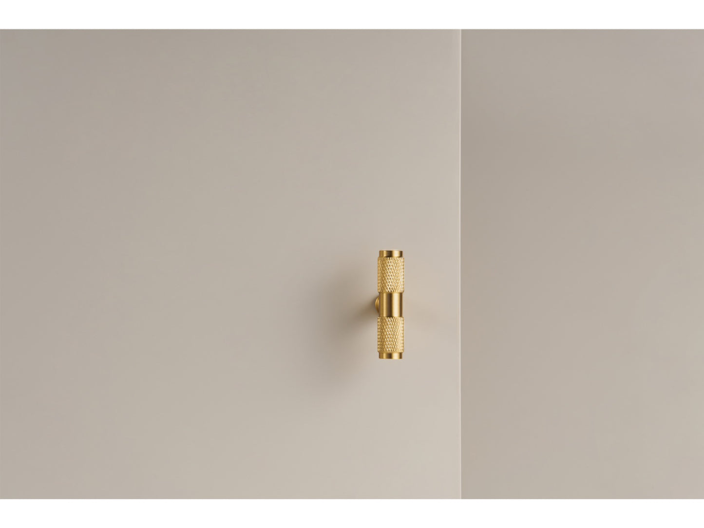 Knurled Solid Brass Cabinet Handle Collection - Brushed Brass