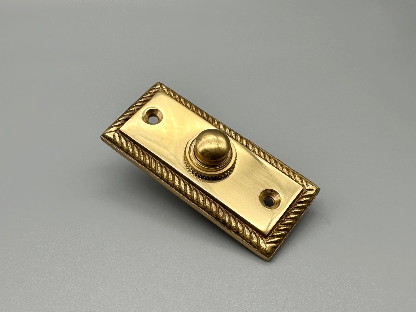Georgian Solid Brass Victorian Door Bell Push Oblong 75mm - 1 aSet