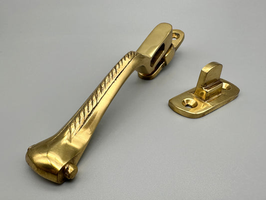 Solid Georgie Brass Victorian Casement Wedge Fastener - 100mm