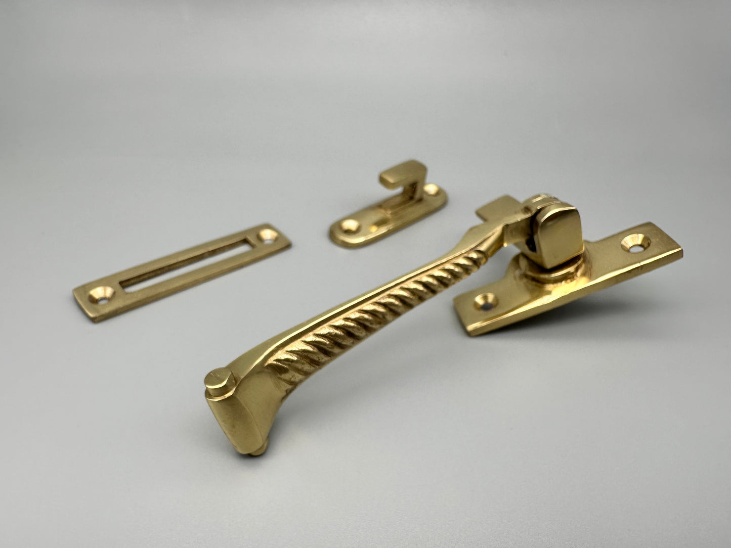 Solid Georgie Brass Victorian Casement Fastener - 100mm