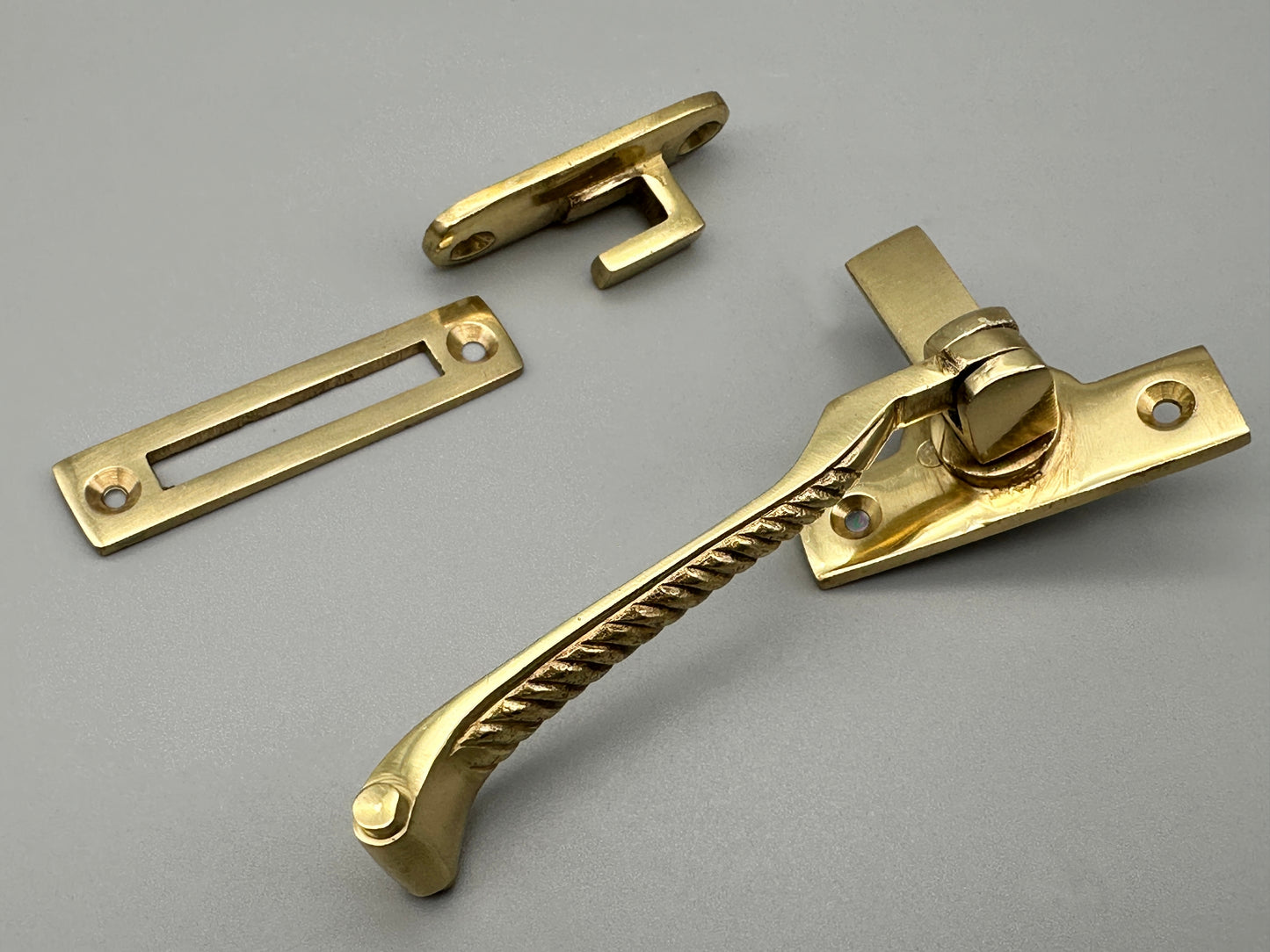 Solid Georgie Brass Victorian Casement Fastener - 100mm