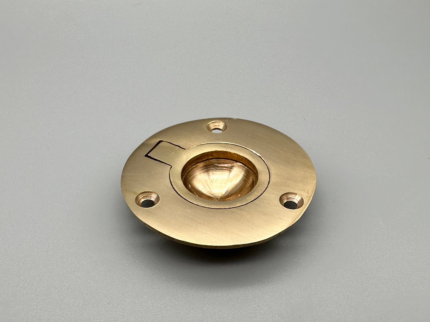 Round Solid Brass Flush Rings - Flush Drawer Rings - 45mm - Pack of 1