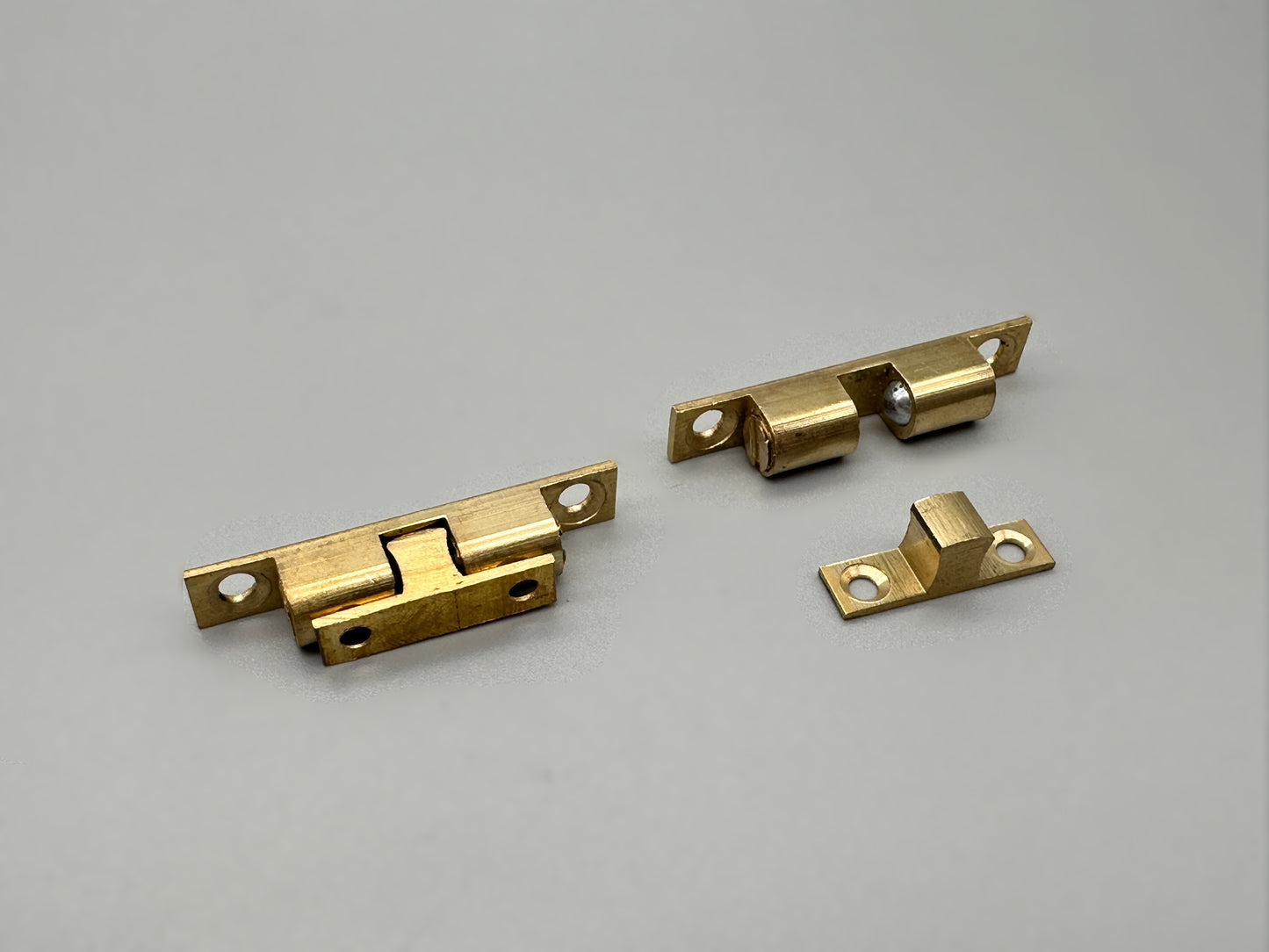 Solid Brass Cabinet Double Ball Catches With Matching Screws - Pack of 2