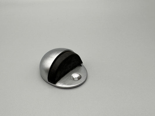Solid Satin Chrome Oval Door Stop - 50mm