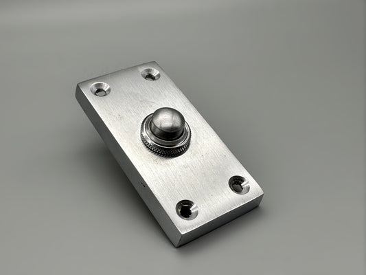 Solid Satin Chrome Victorian Door Bell Push Oblong 75mm - 1 Set