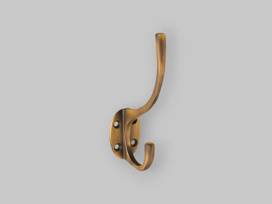 Hat and Coat Hook – Antique Brass – 127mm