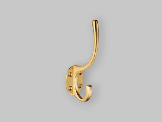 Hat and Coat Hook – Satin Brass – 127mm