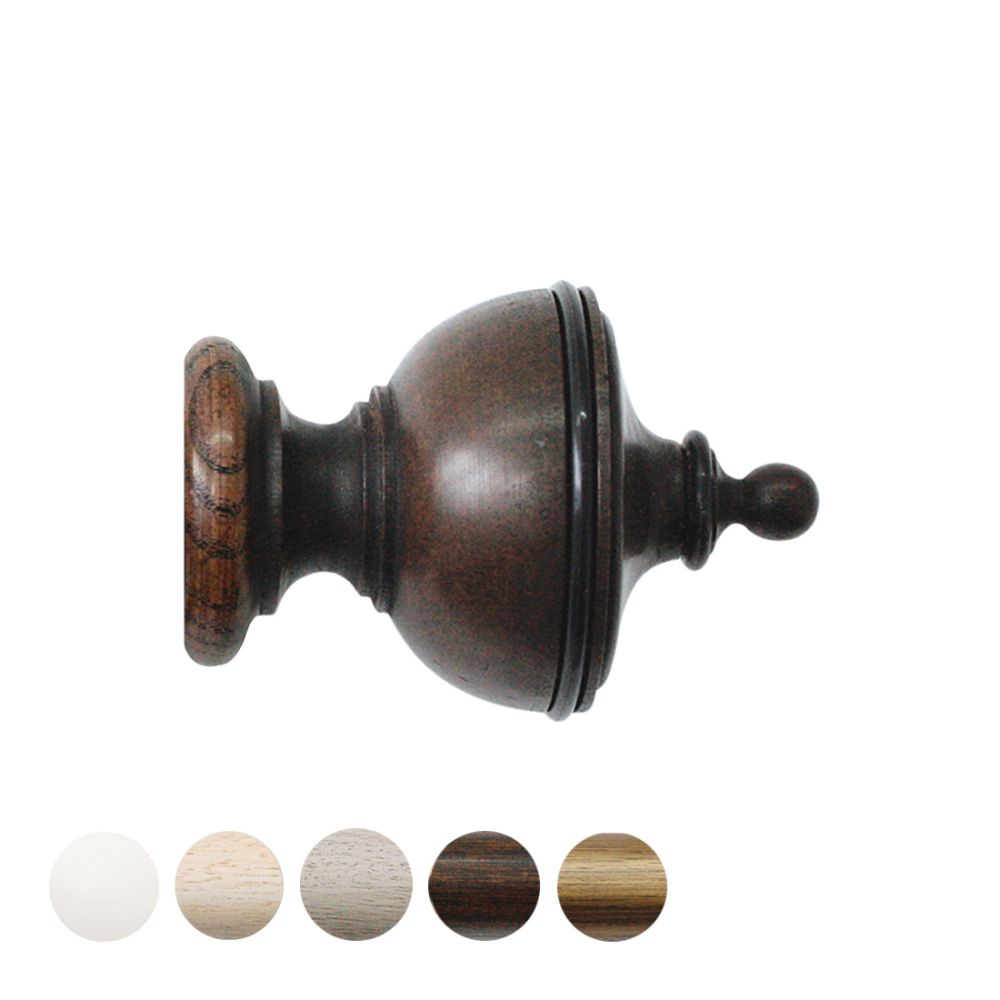 Rustic Solid Wood Curtain Pole Set - Handcrafted - 30mm Kit