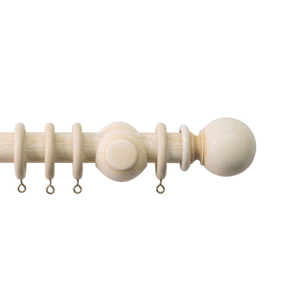 Rustic Solid Wood Curtain Pole Set - Handcrafted - 30mm Kit