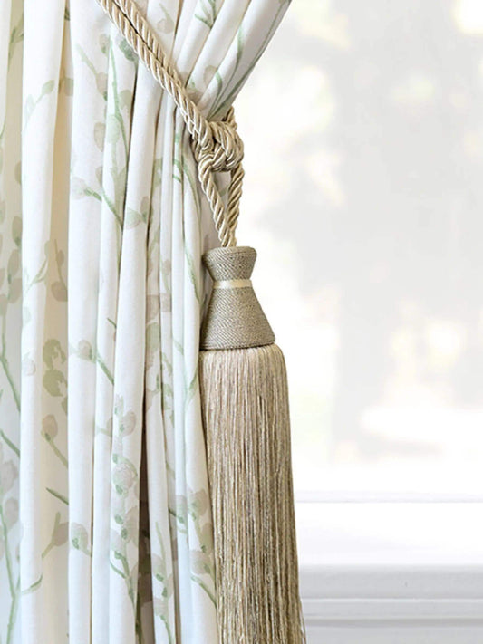 1x Laura Ashley Verity Tassel Curtain Tieback - Linen 91cm