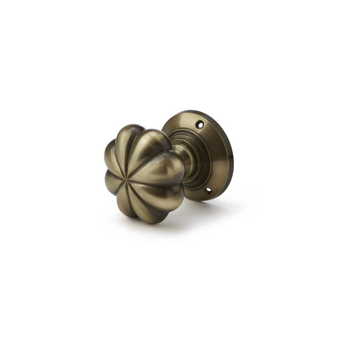 Laura Ashley Lilian Mortice Door Knobs - Antique Brass Pair
