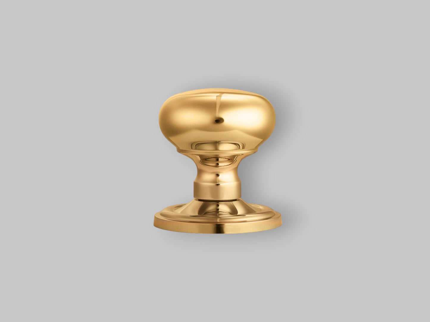 Concealed Fix Mushroom Mortice Knob – Polished Brass – 61mm