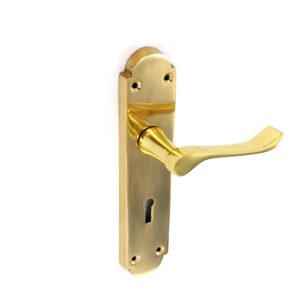 Solid Brass Victorian Style Door Lever Lock Handles - 200mm