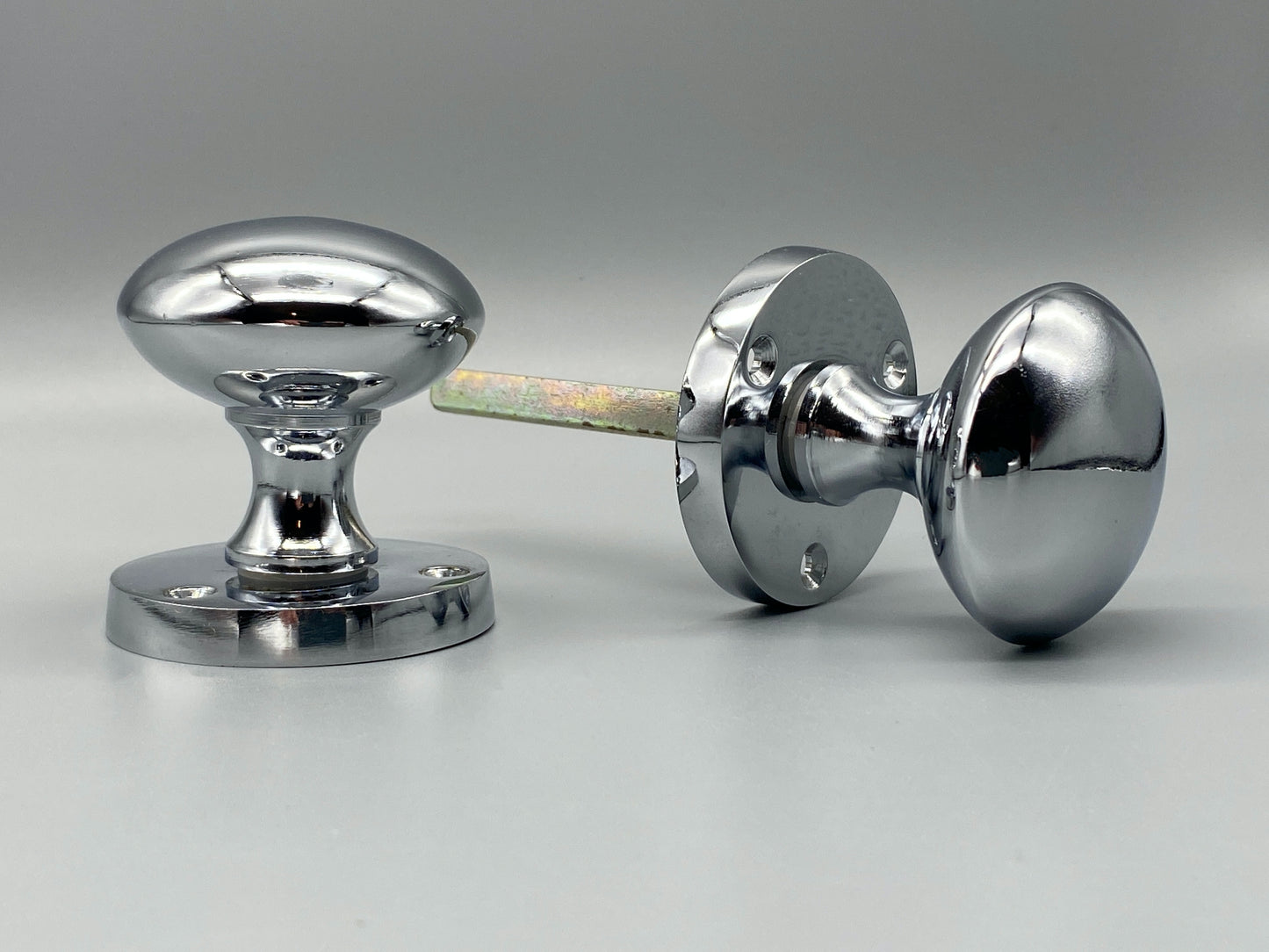 Pair of Chrome Victorian Mortice Set - 60mm Knobs