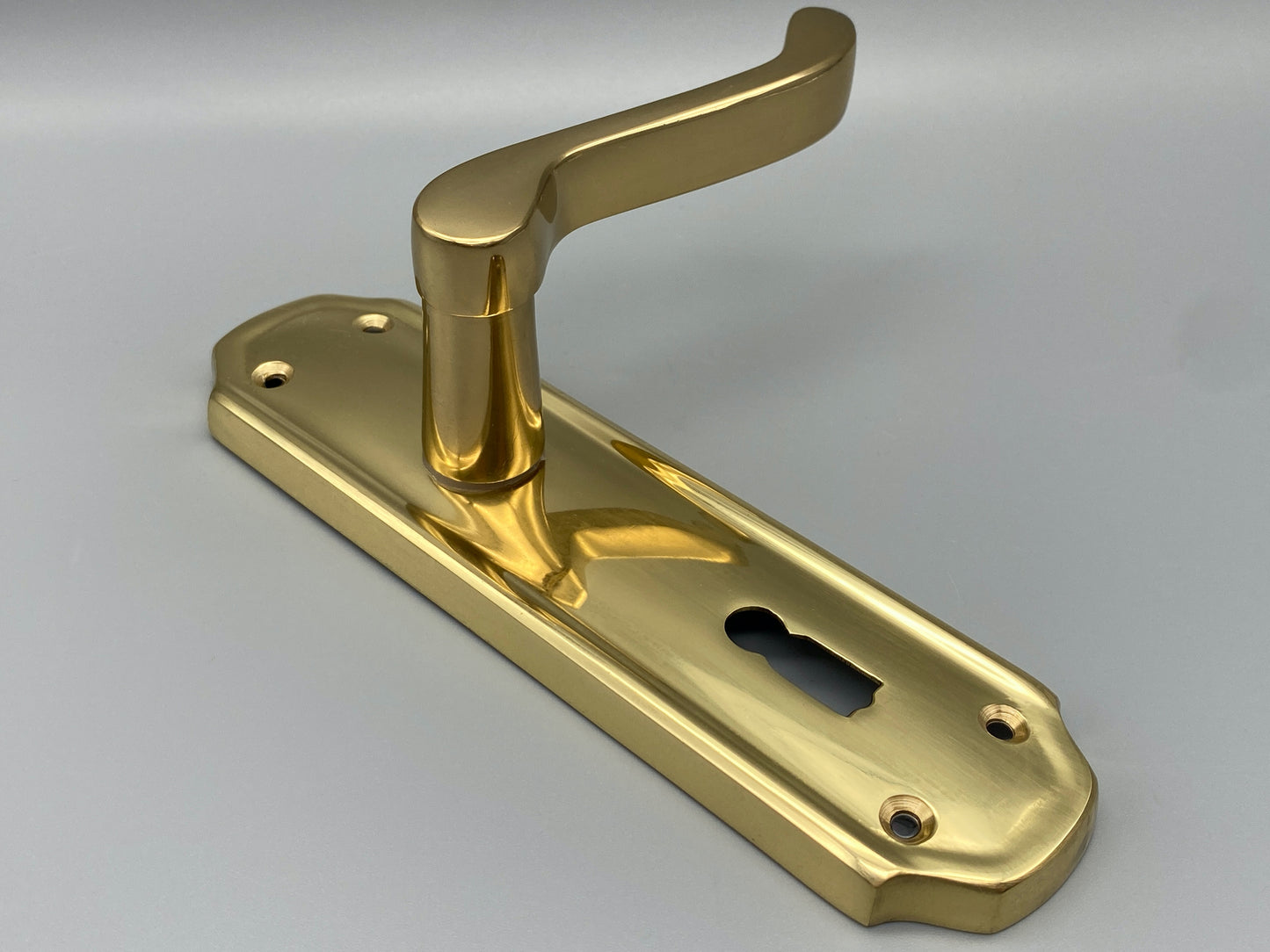 Solid Brass Brompton Style Door Lever Lock Handles - 170mm