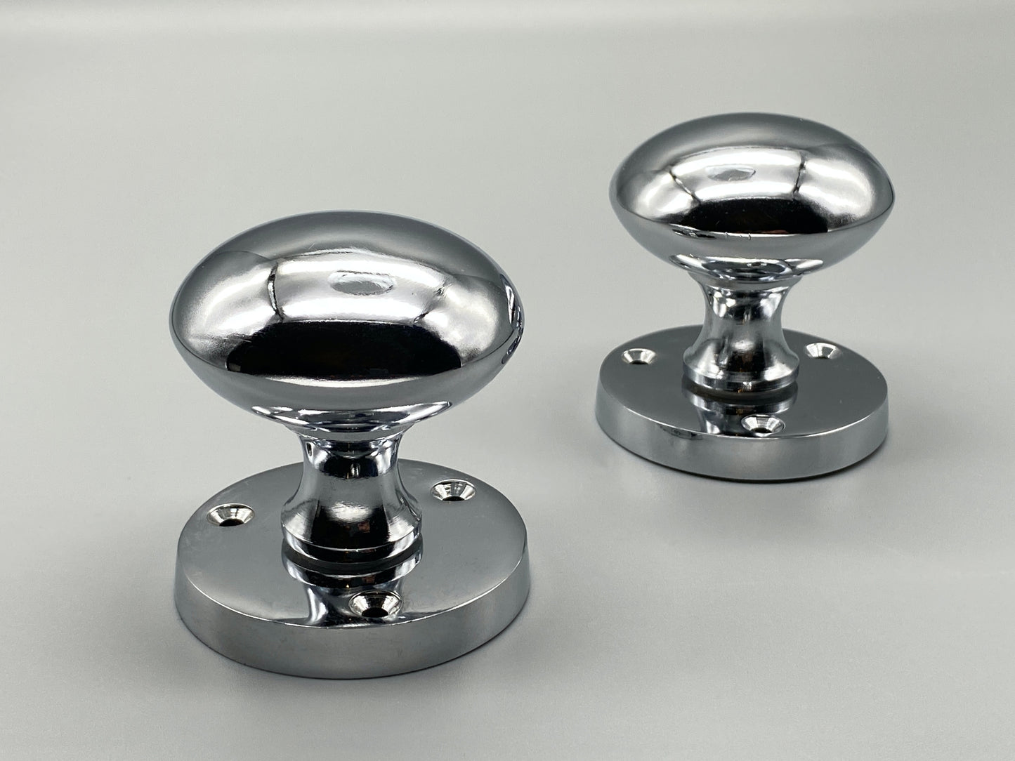 Pair of Chrome Victorian Mortice Set - 60mm Knobs