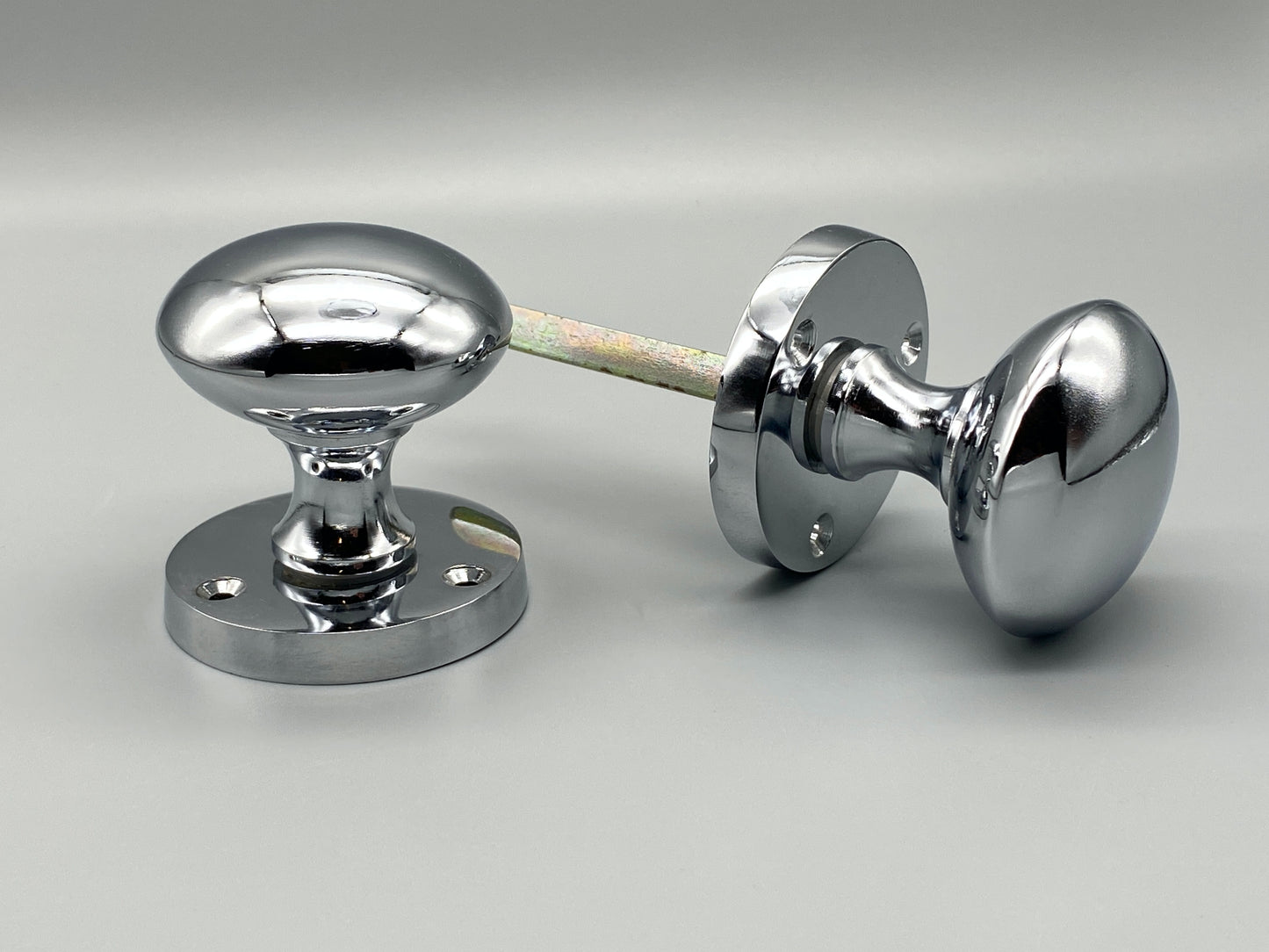 Pair of Chrome Victorian Mortice Set - 60mm Knobs