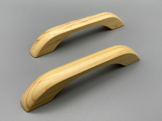 Pair of Solid Pine Wood Handles - 100mm - Lacquered - Pack of 1