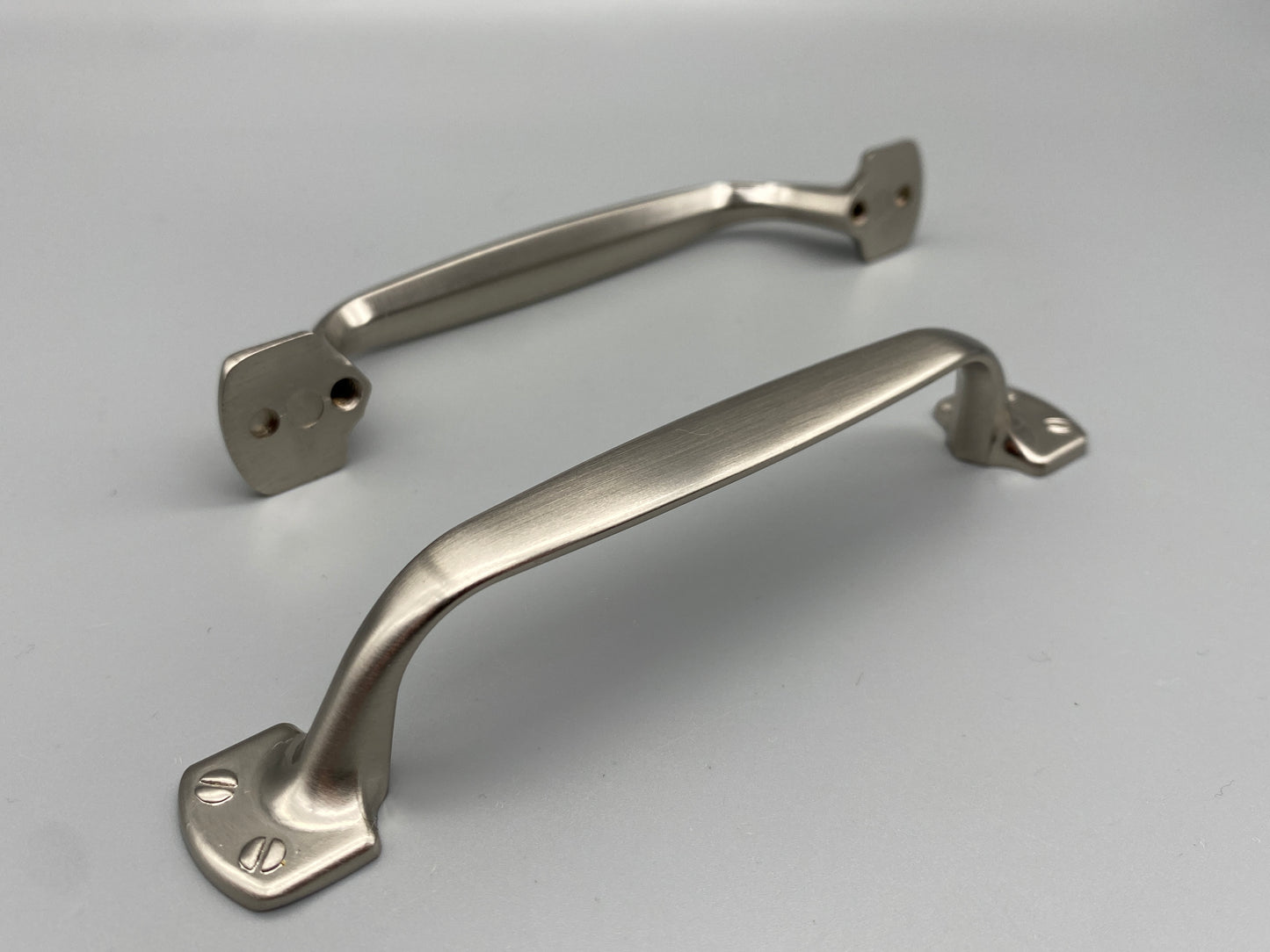 Pair of Solid Brushed Silver Handles - 96mm - with Bolts - Pack of 1