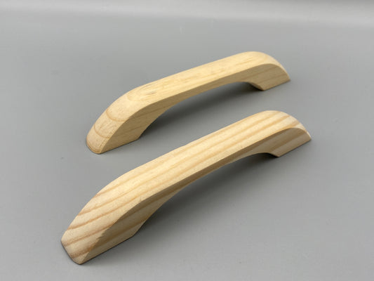 Pair of Solid Pine Wood Handles - 100mm - Unlacqured - Pack of 1