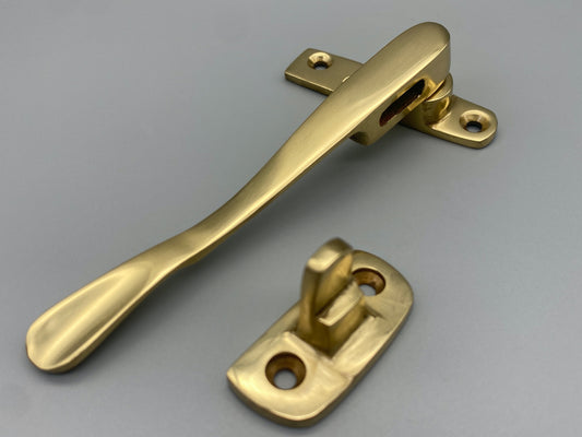 Solid Brass Victorian Casement Fastener Vent Spoon - 125mm