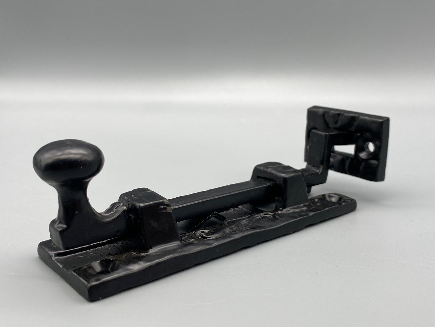 Forged Necked Black Tower Bolt - Antique Style - Various Size: 75mm (3" inch) & 100mm (4" inch)