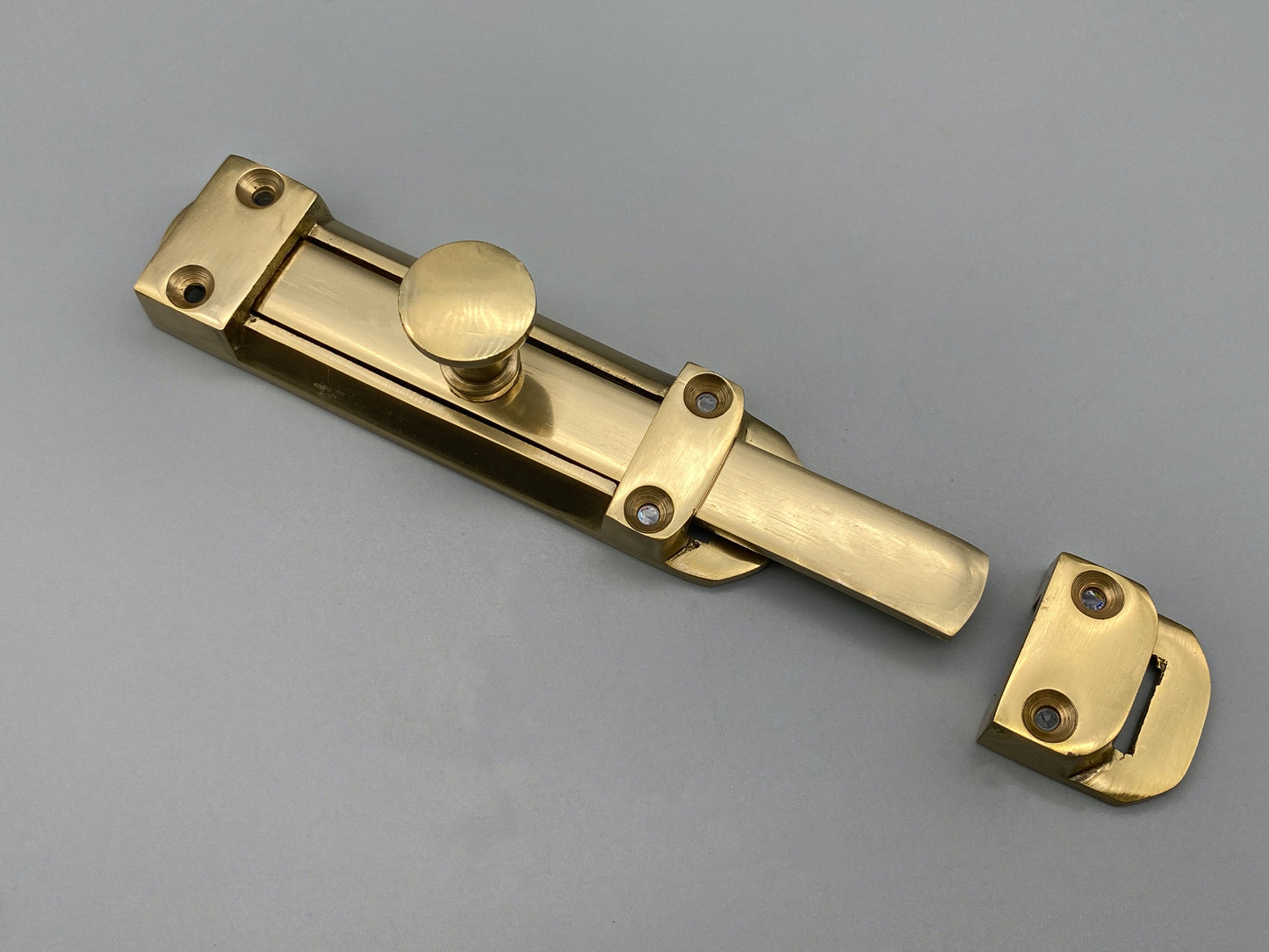 Solid Brass Tower Bolt - Various Sizes 100mm (4"inch) - 150mm (6" inch) - 200mm (8" inch)