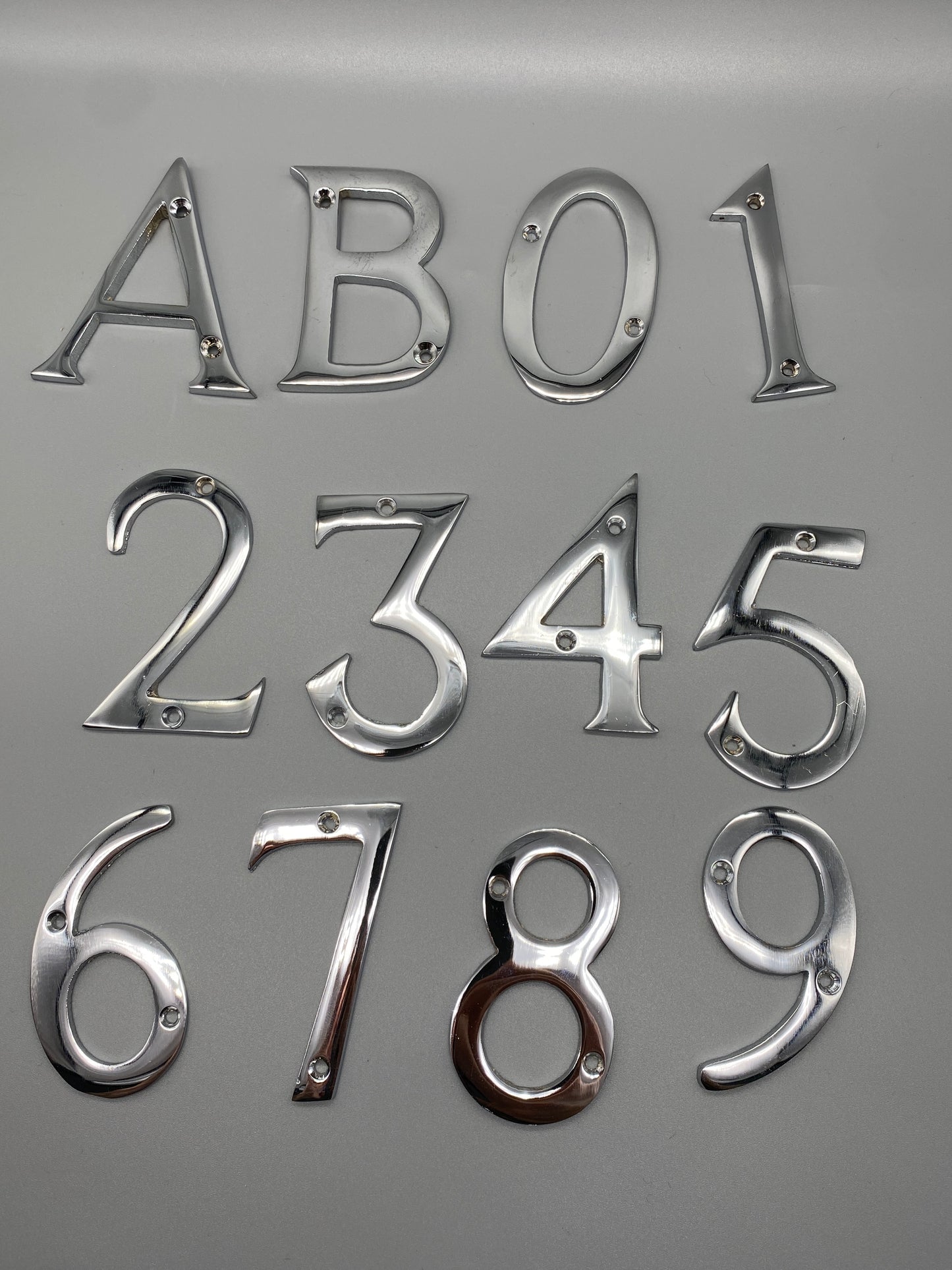 Solid Chromed Numerals - Door Numbers - 75mm (4" inch) - Chrome Finish