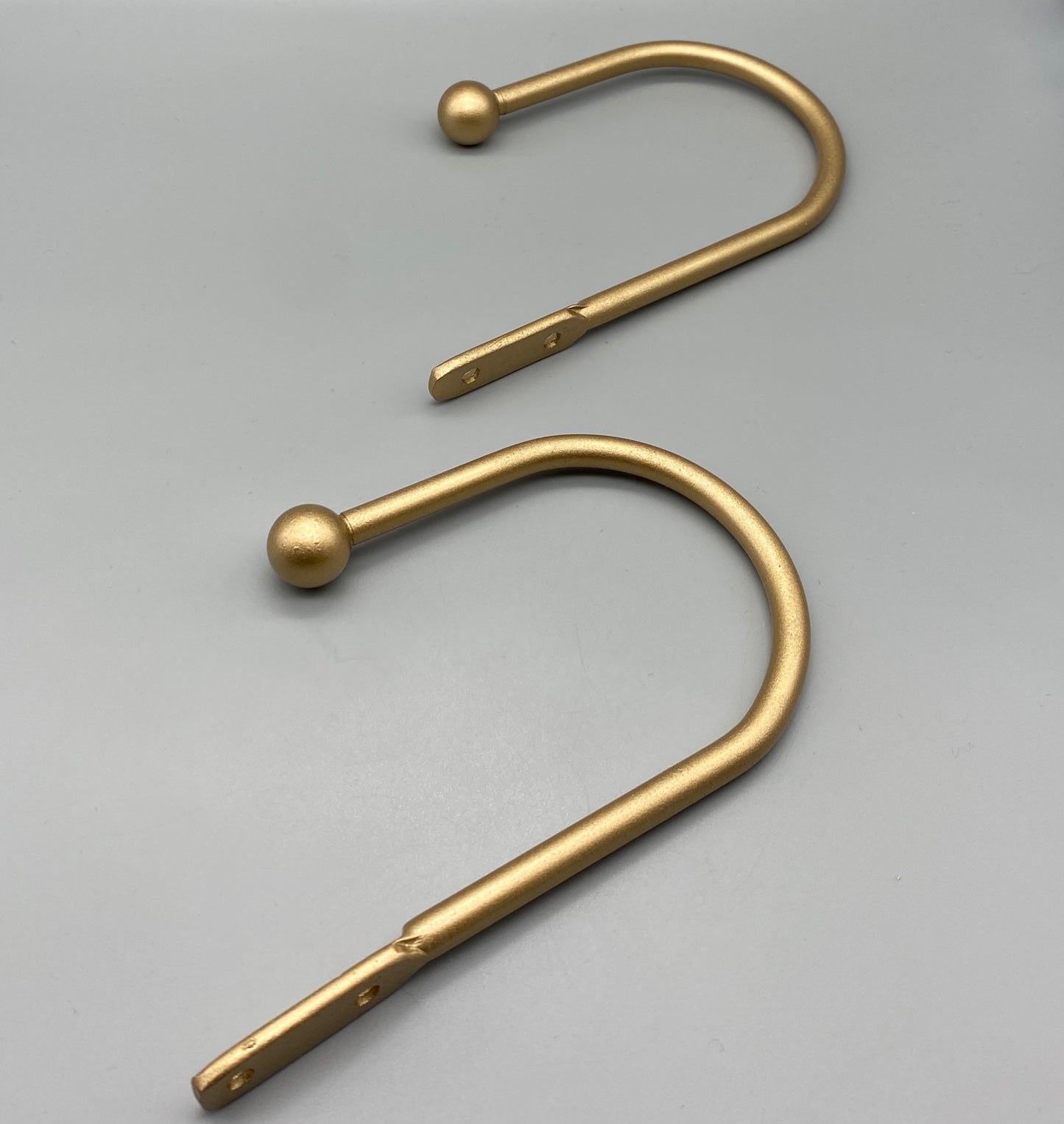 Pair of Solid Curtain Tieback Arms - Gold Curtain Hold Back 170mm